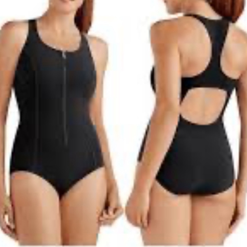 Amoena Women Black Solomon Sea One Piece Size 16 NEW